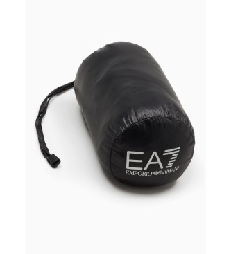 EA7 Core Identity zložljiva prešita jakna s kapuco, črna