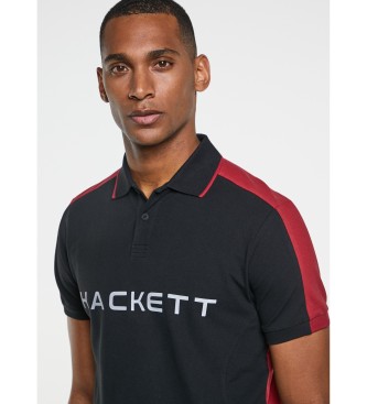 Hackett London Koszulka polo z krótkim rękawem czarna