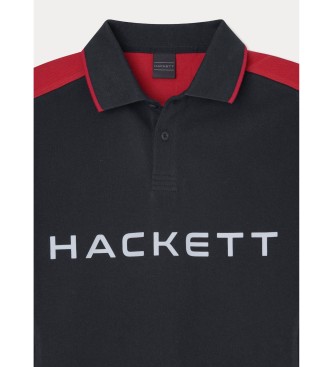 Hackett London Koszulka polo z krótkim rękawem czarna