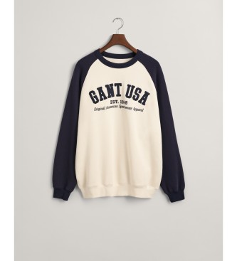 Gant GANT USA Sweatshirt mit Rundhalsausschnitt cremewei