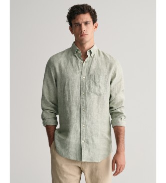 Gant Camisa Regular Fit de lino verde