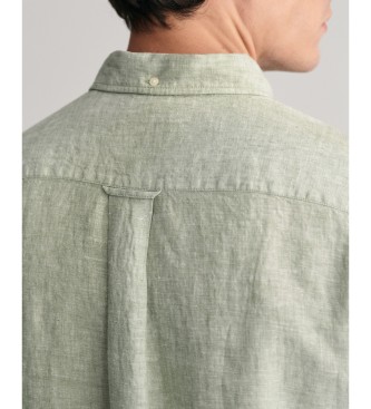 Gant Camisa Regular Fit de lino verde