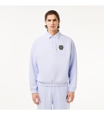 Lacoste Jogger loose fit sweater in lichtblauw piqu