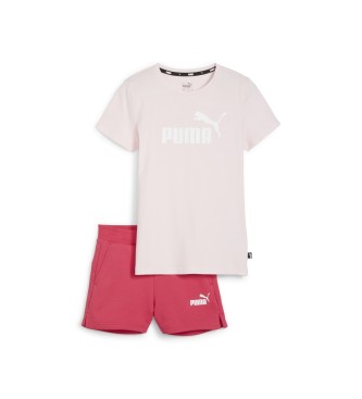 Puma T-shirt and shorts set with pink logo