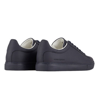 Armani Exchange Navy glad leren sneakers