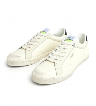 Pepe Jeans Sneakers i lder Kenton Vintage M hvid