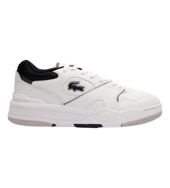 Lacoste Lineshot lder-sneakers med kontrastfarvet hvid krave