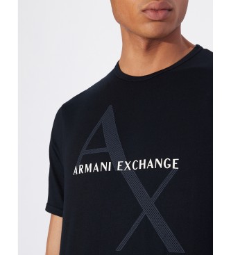 Armani Exchange Granatowy T-shirt z dzianiny