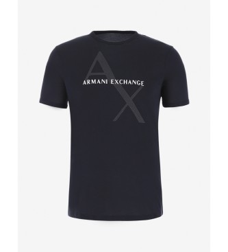 Armani Exchange Granatowy T-shirt z dzianiny