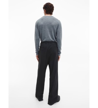 Calvin Klein Sweter z wełny merynosów szary