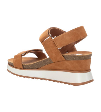 Xti Wedge sandals 142619 brown -height wedge: 7cm