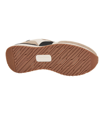 Pepe Jeans Buster Tape beige leather slippers