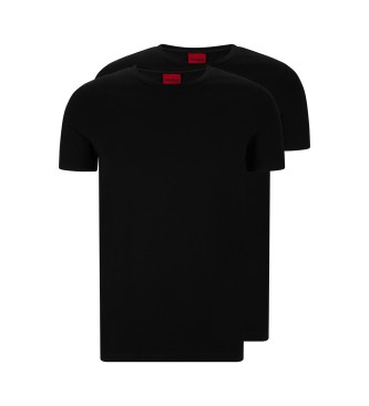 HUGO Pack 2 Camisetas Round negro