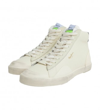 Pepe Jeans Leren sneakers Kenton Vintagehigh wit