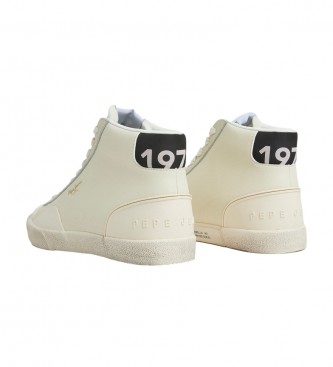 Pepe Jeans Baskets en cuir Kenton Vintagehigh blanc