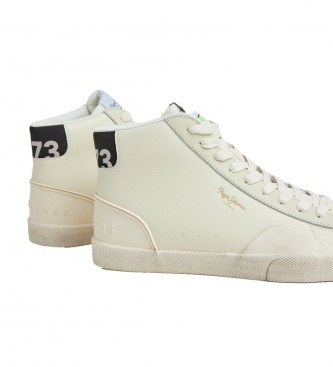 Pepe Jeans Leren sneakers Kenton Vintagehigh wit