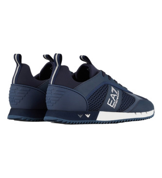 EA7 Sneakers con lacci blu scuro in bianco e nero
