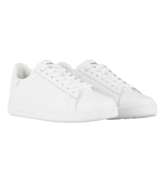 EA7 Klassieke leren sneakers wit