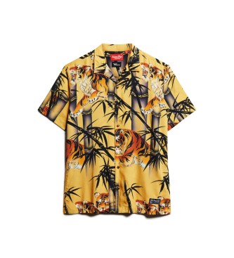 Superdry Hawaiian resort shirt geel