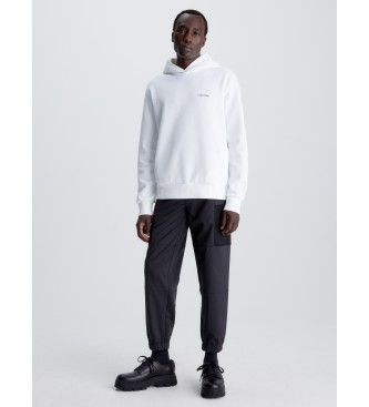Calvin Klein Sweatshirt met capuchon van gerecycled polyester wit