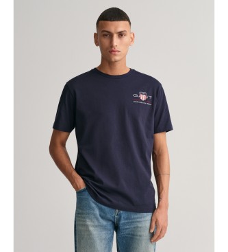 Gant T-shirt ricamata con scudo d'archivio blu scuro