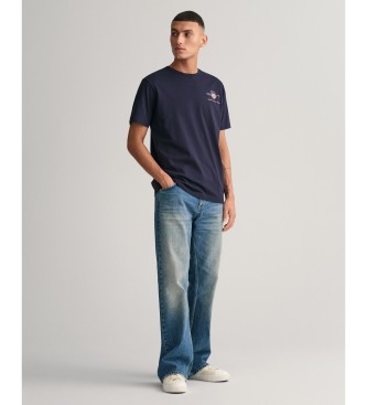 Gant Archive Shield navy embroidered T-shirt