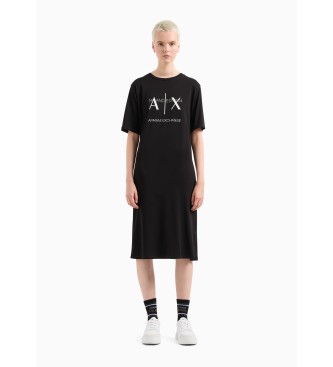 Armani Exchange Zwykła czarna sukienka