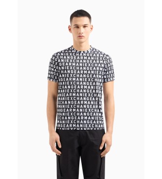 Armani Exchange Koszulka z czarnymi literami