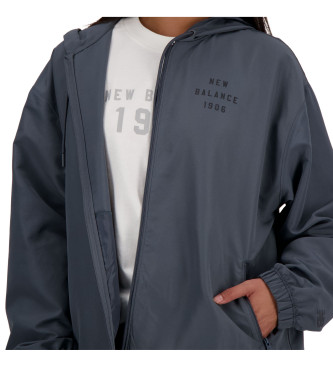New Balance Iconic woven dark grey university jacket