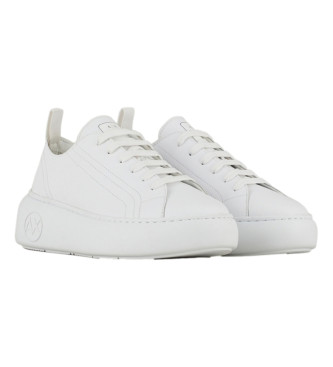 Armani Exchange Sneakers in pelle bianca tinta unita