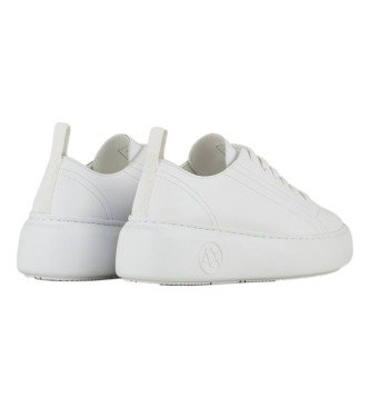 Armani Exchange Sneakers in pelle bianca tinta unita