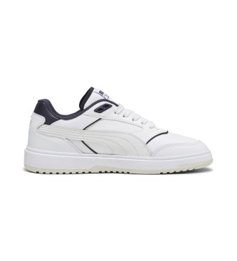 Puma Doublecourt lder sneakers vit