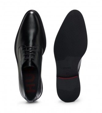 HUGO Chaussures derby en cuir noir