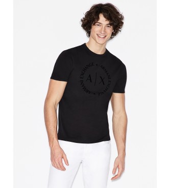 Armani Exchange Camiseta Logo Redondo negro