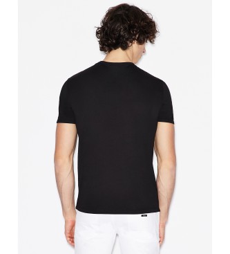 Armani Exchange Camiseta Logo Redondo negro