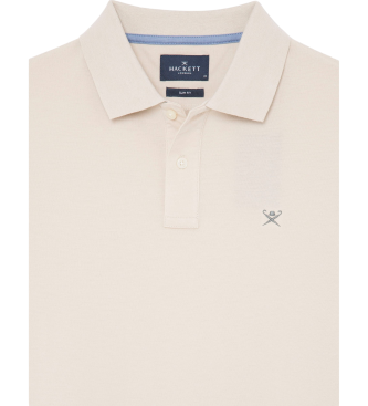 Hackett London Polo Slim Fit Logo beżowy