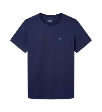 Hackett London Klasyczny granatowy T-shirt