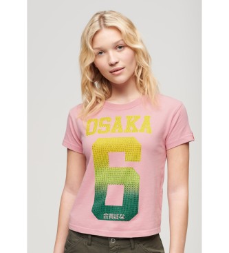 Superdry Osaka 6 Cali RS 90s T-shirt różowy