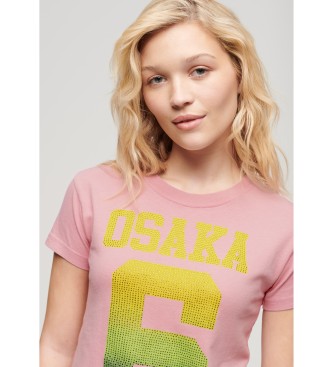 Superdry Camiseta Osaka 6 Cali RS 90s rosa