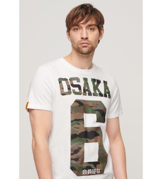 Superdry Koszulka w kamuflażu Osaka 6 Standard White