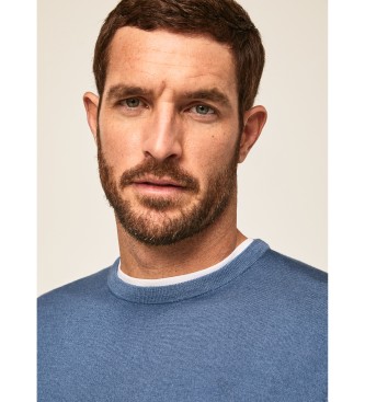 Hackett London Maglione merino girocollo blu