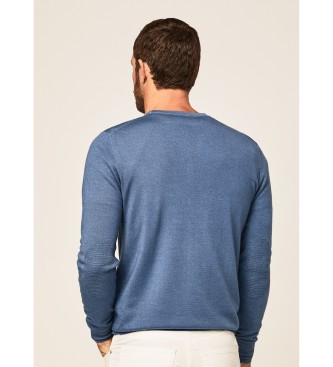 Hackett London Jersey Merino Cuello redondo azul