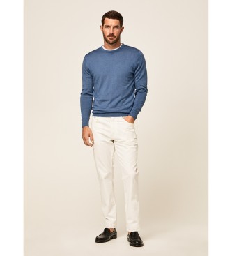 Hackett London Maglione merino girocollo blu