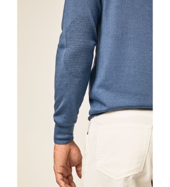 Hackett London Jersey Merino Cuello redondo azul