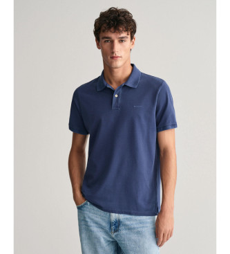 Gant Sunfaded navy piqu polo shirt
