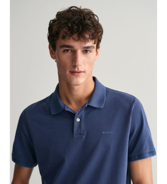 Gant Sunfaded navy piqu polo shirt
