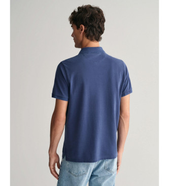 Gant Sunfaded navy piqu polo shirt