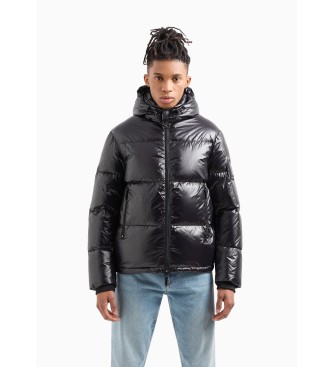 Armani Exchange Black feather coat