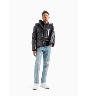 Armani Exchange Black feather coat