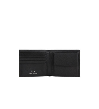 Armani Exchange Komplet črne denarnice in obeska za ključe